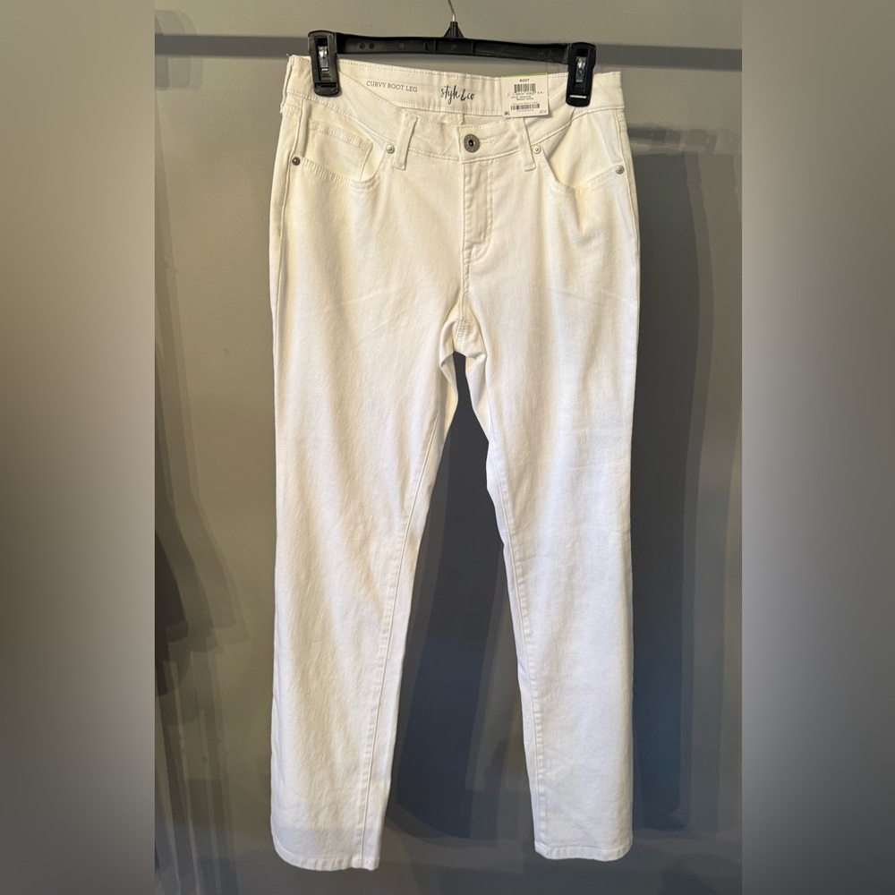 Style & Co White Curvy Bootcut Jeans